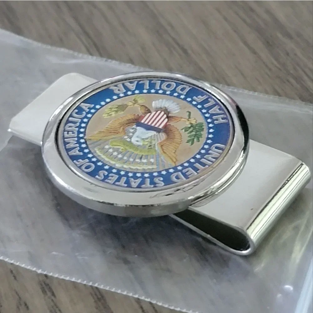 American Coin Treasures Money Clip Presidential Seal Half Dollar Coin in Color
